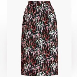 J. Crew Factory Floral Stretch Waist Pencil Skirt Black Pink XS S1